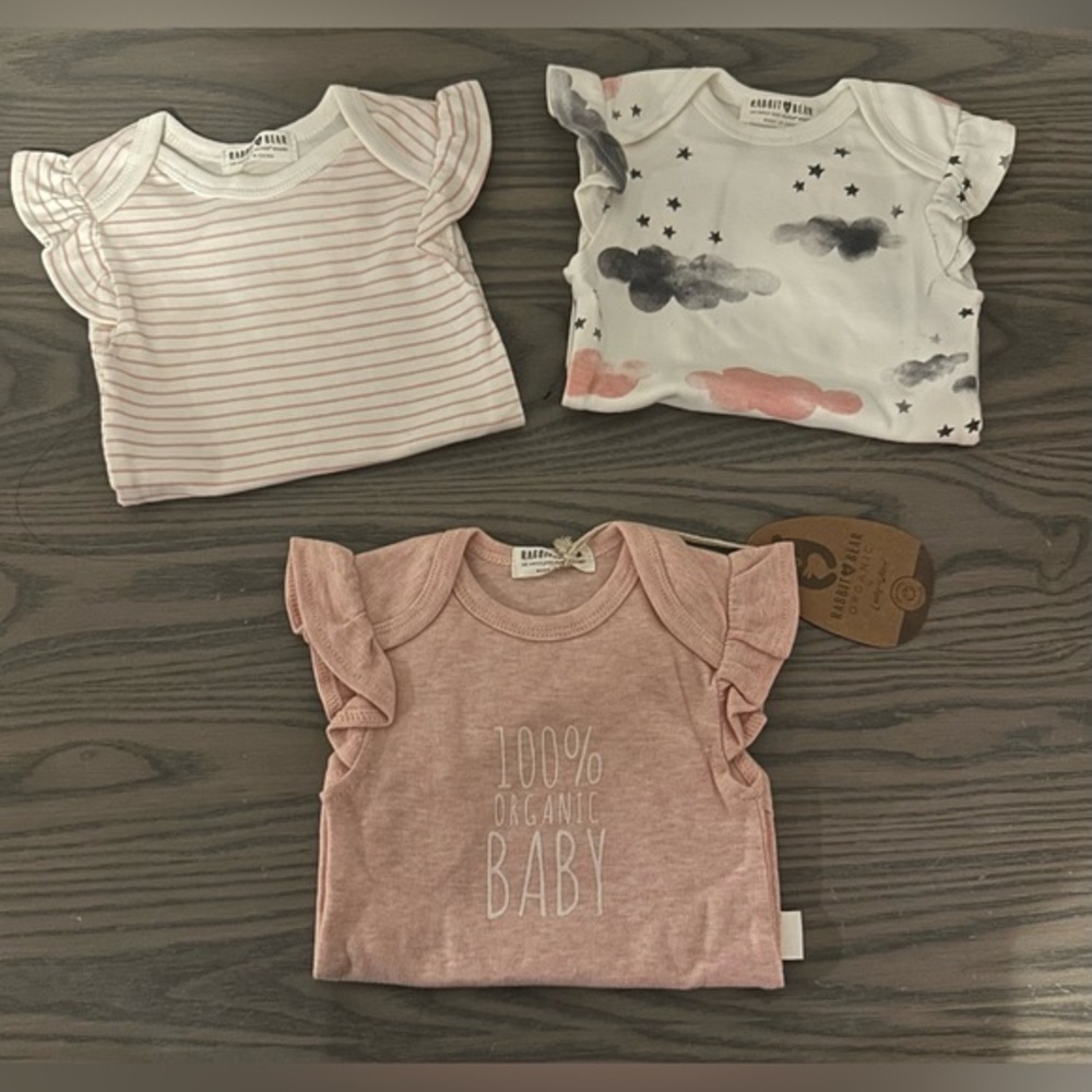 RABBIT + BEAR BABY PACK OF 3 ONSIES